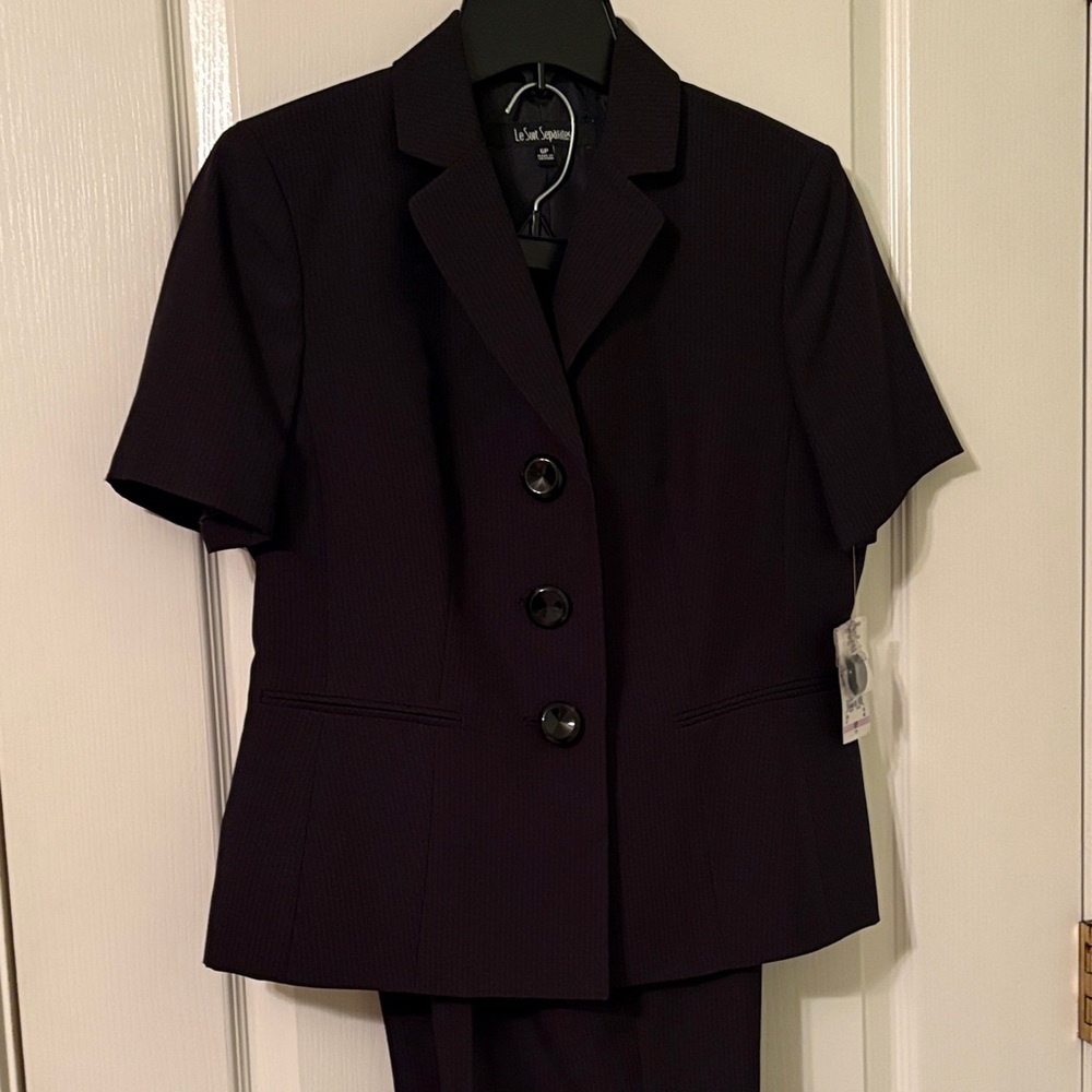 Pinstripe Petite Pants Suit Classic Style